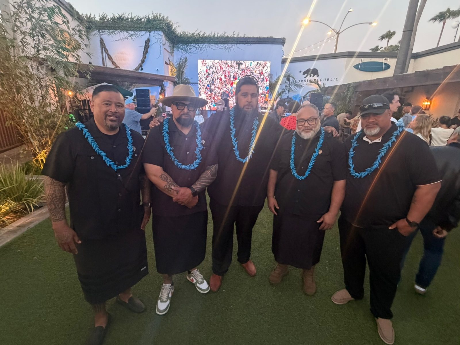 Aumaga team — Island formal at an evening event